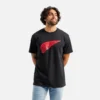 Kurzarm-T-Shirt mit Flügelmotiv – Herren-Kurzarmhemd in Schwarz