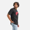 Kurzarm-T-Shirt mit Flügelmotiv – Herren-Kurzarmhemd in Schwarz