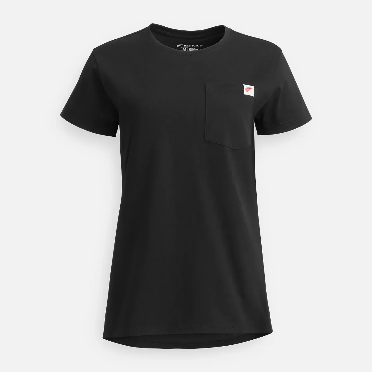 Kurzarm-T-Shirt mit Tasche Damen-Kurzarm-T-Shirt in Schwarz