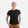 Kurzarm-T-Shirt mit Tasche Damen-Kurzarm-T-Shirt in Schwarz