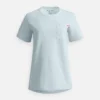 Kurzarm-T-Shirt mit Tasche Damen-Kurzarm-T-Shirt in Stahlblau