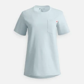 Kurzarm-T-Shirt mit Tasche Damen-Kurzarm-T-Shirt in Stahlblau