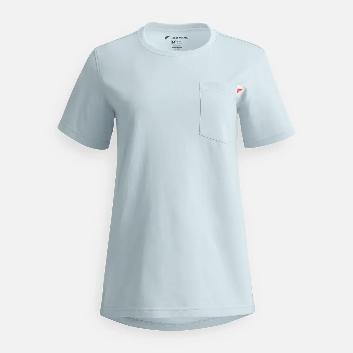 Kurzarm-T-Shirt mit Tasche Damen-Kurzarm-T-Shirt in Stahlblau