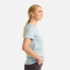Kurzarm-T-Shirt mit Tasche Damen-Kurzarm-T-Shirt in Stahlblau