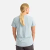 Kurzarm-T-Shirt mit Tasche Damen-Kurzarm-T-Shirt in Stahlblau