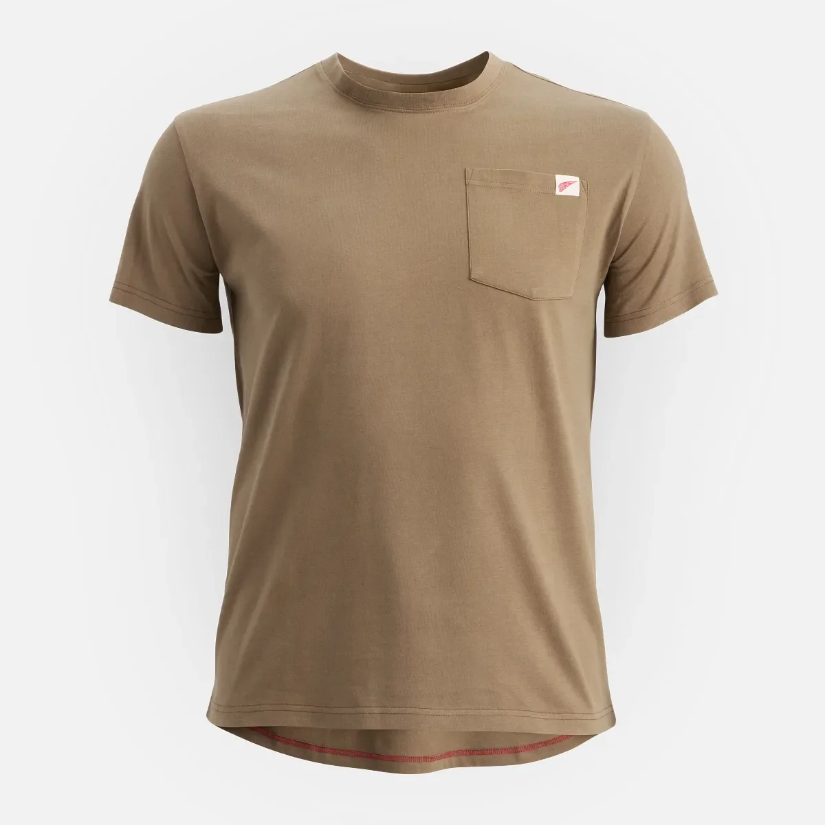 Kurzarm-T-Shirt mit Tasche Herren-Kurzarm-T-Shirt in Braun