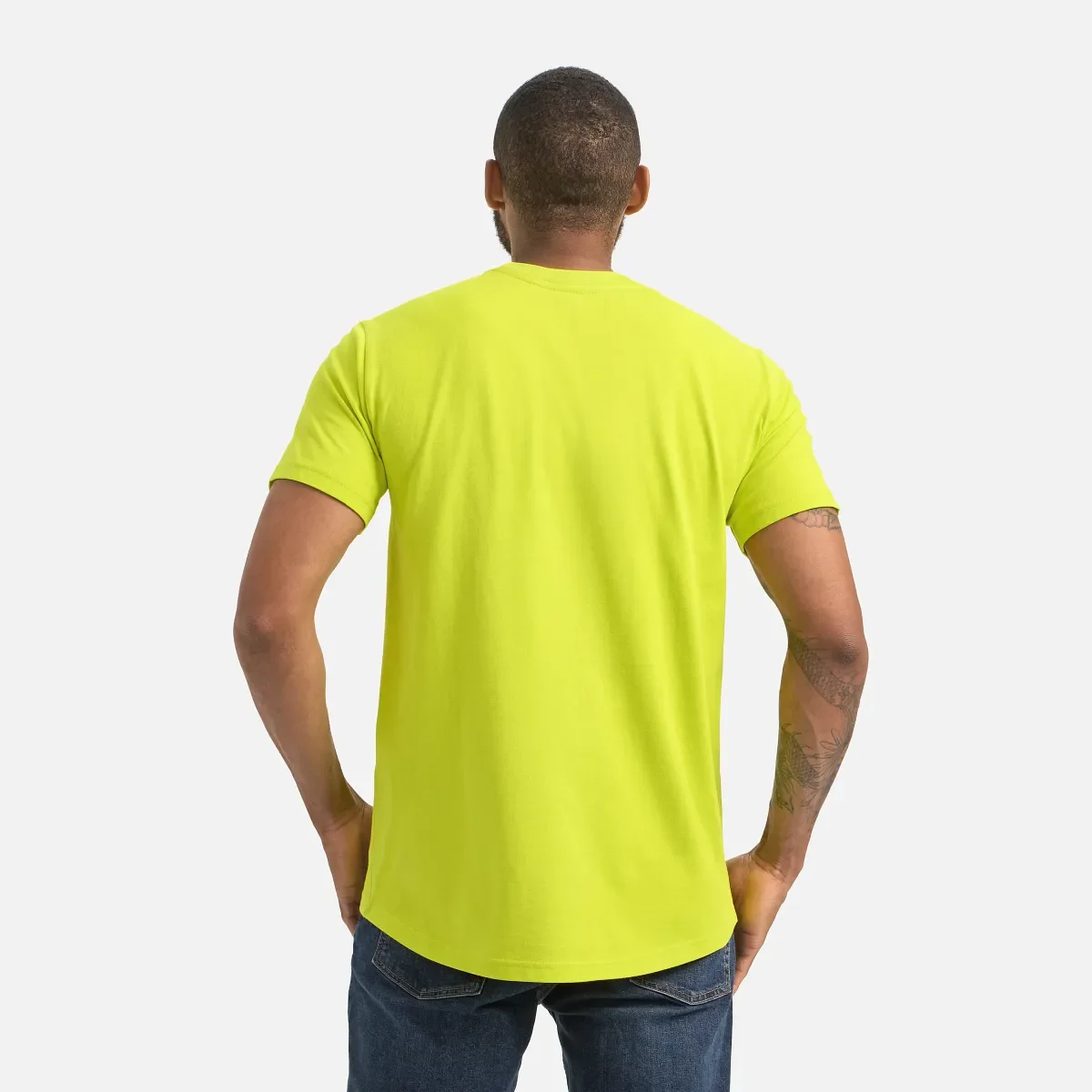 Kurzarm-T-Shirt mit Tasche Herren-Kurzarm-T-Shirt in leuchtendem Grün