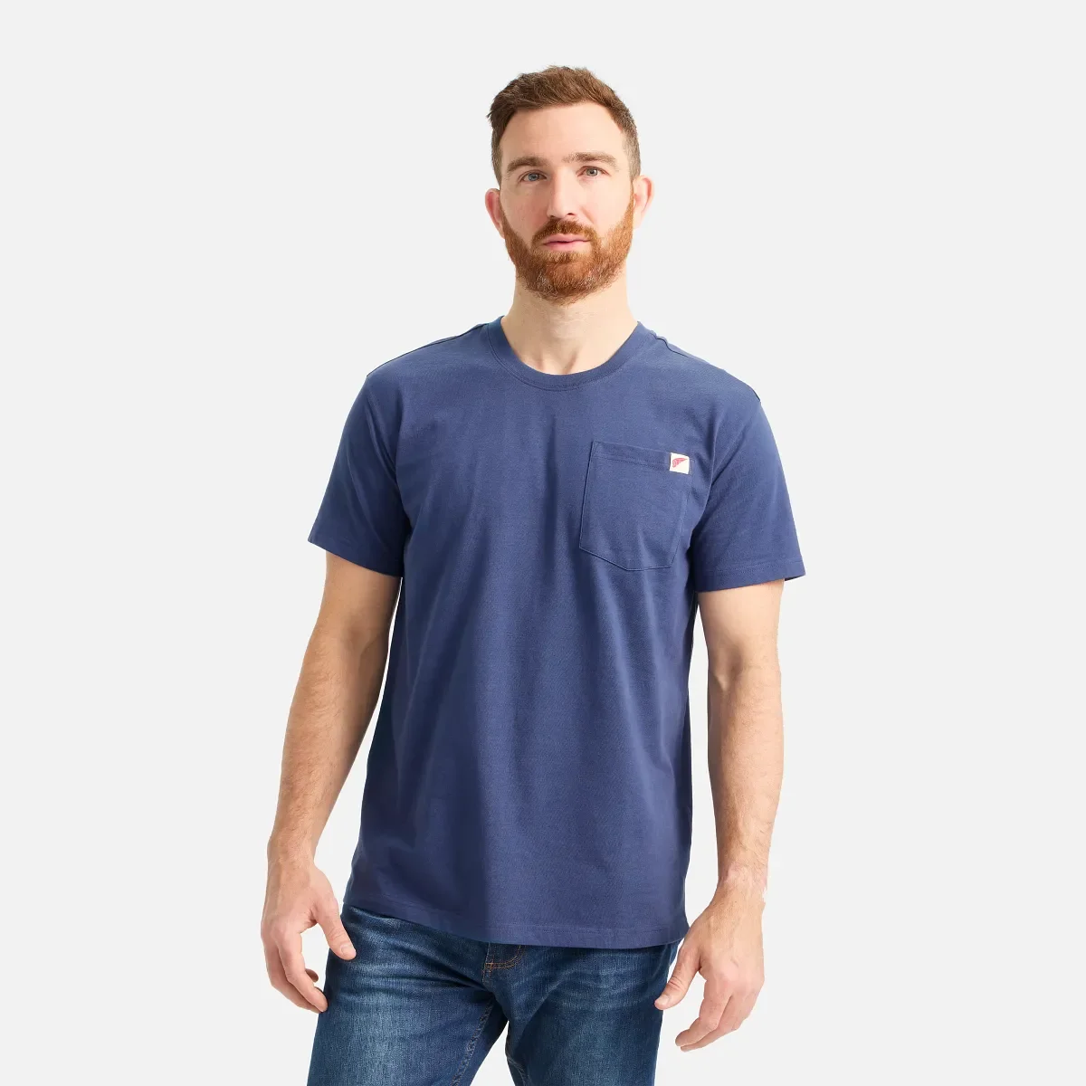 Kurzarm-T-Shirt mit Tasche Herren-Kurzarm-T-Shirt in Marineblau