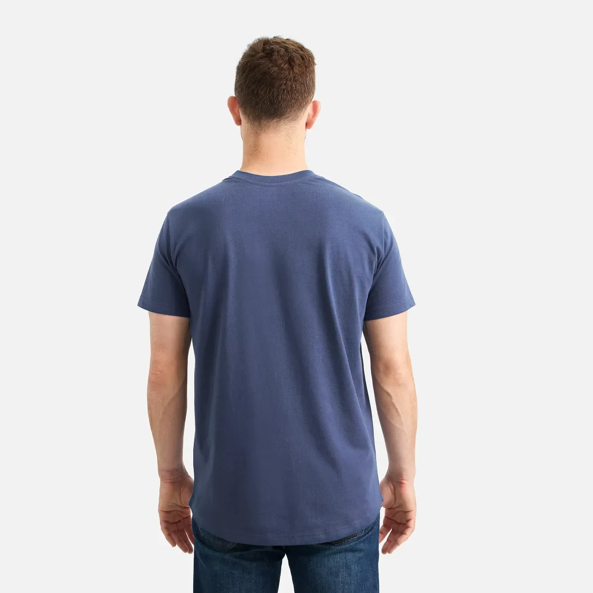 Kurzarm-T-Shirt mit Tasche Herren-Kurzarm-T-Shirt in Marineblau
