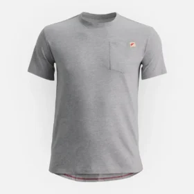 Kurzarm-T-Shirt mit Tasche Herren-Kurzarm-T-Shirt in Meliergrau