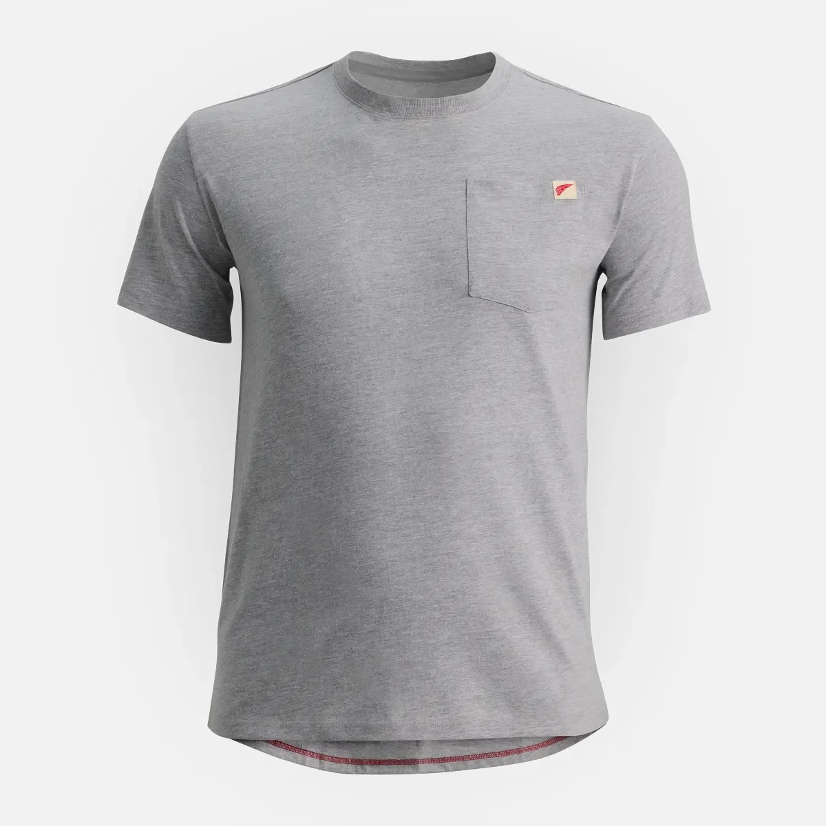 Kurzarm-T-Shirt mit Tasche Herren-Kurzarm-T-Shirt in Meliergrau