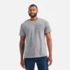Kurzarm-T-Shirt mit Tasche Herren-Kurzarm-T-Shirt in Meliergrau