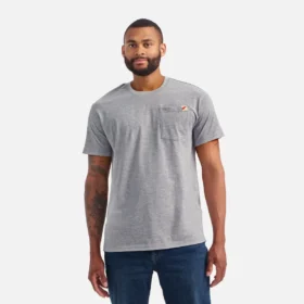 Kurzarm-T-Shirt mit Tasche Herren-Kurzarm-T-Shirt in Meliergrau