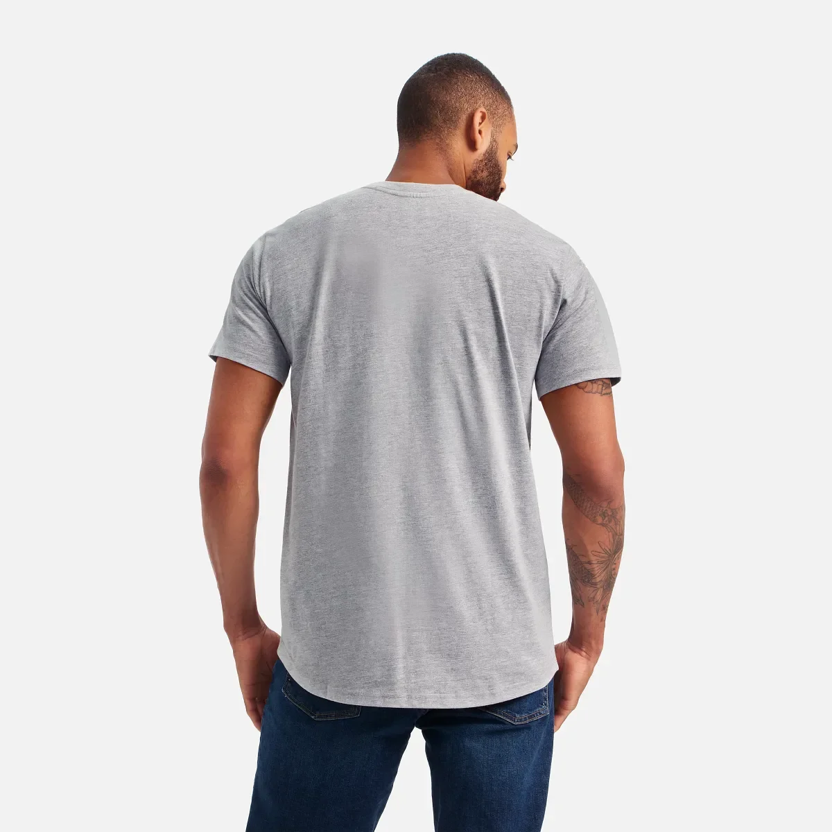 Kurzarm-T-Shirt mit Tasche Herren-Kurzarm-T-Shirt in Meliergrau