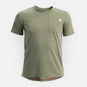 Kurzarm-T-Shirt mit Tasche Herren-Kurzarm-T-Shirt in Olivgrün