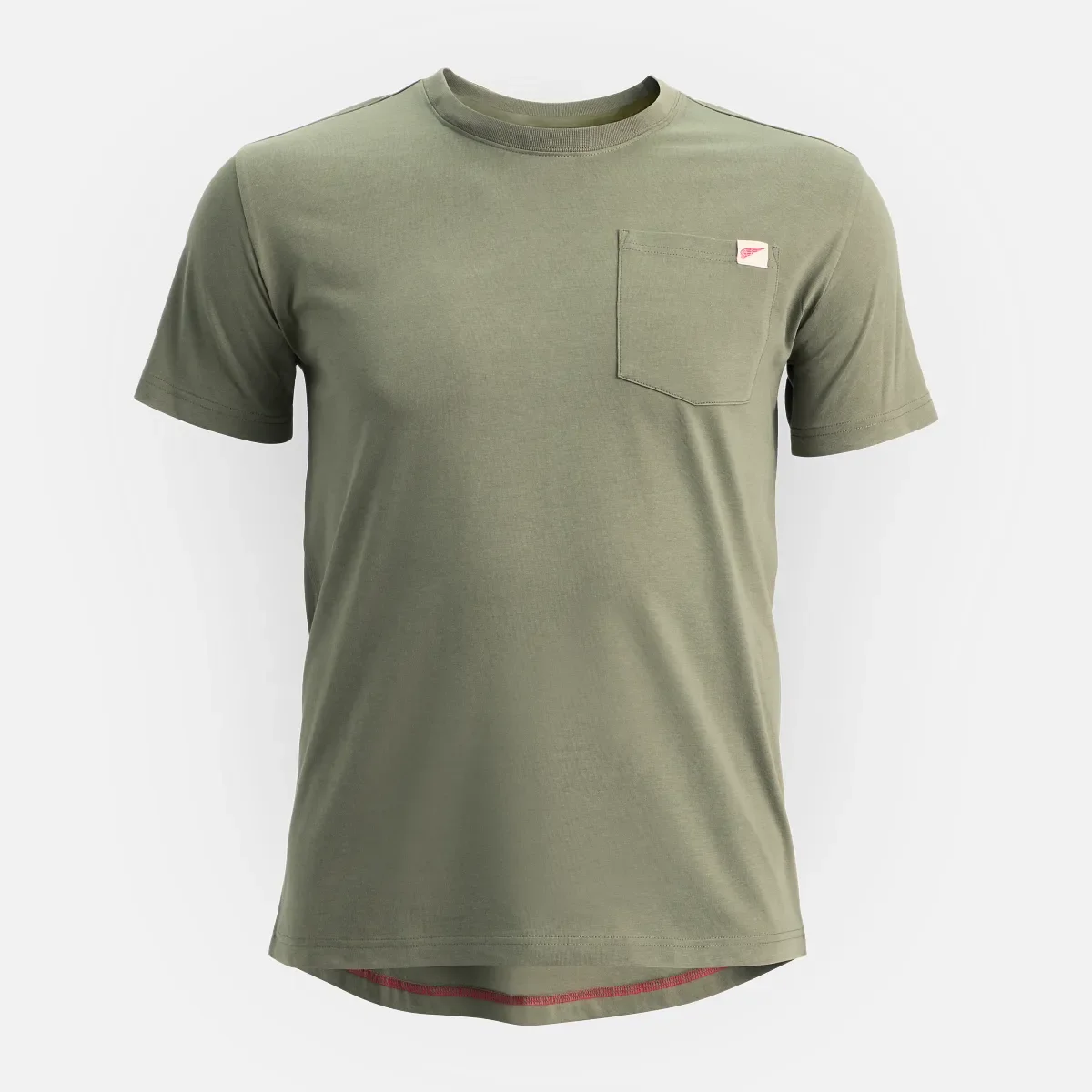 Kurzarm-T-Shirt mit Tasche Herren-Kurzarm-T-Shirt in Olivgrün