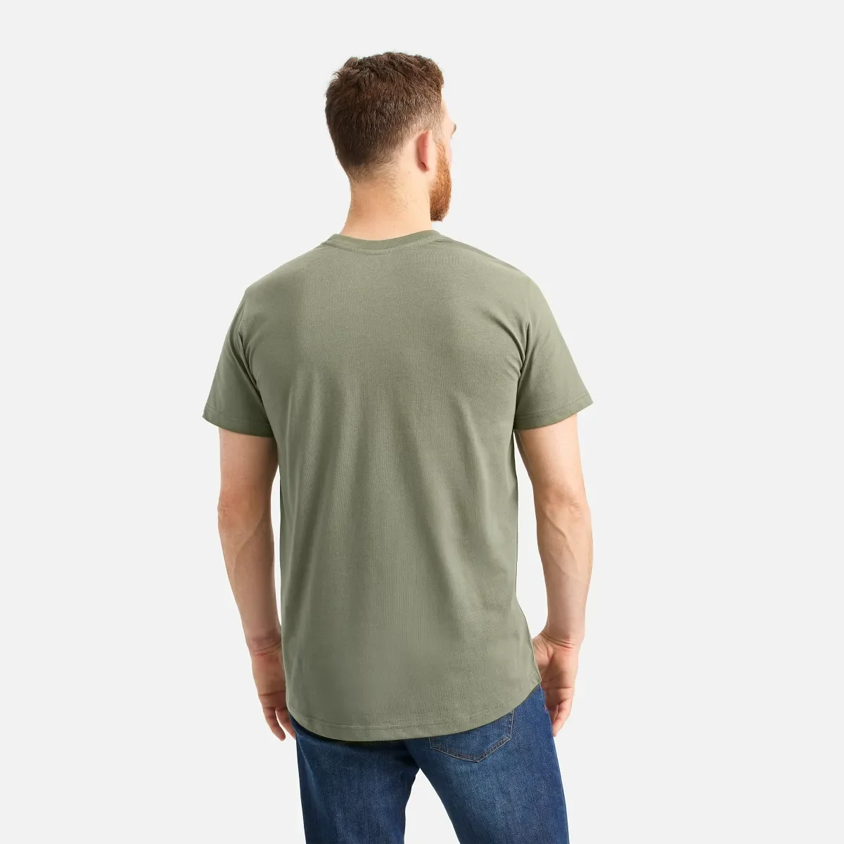 Kurzarm-T-Shirt mit Tasche Herren-Kurzarm-T-Shirt in Olivgrün