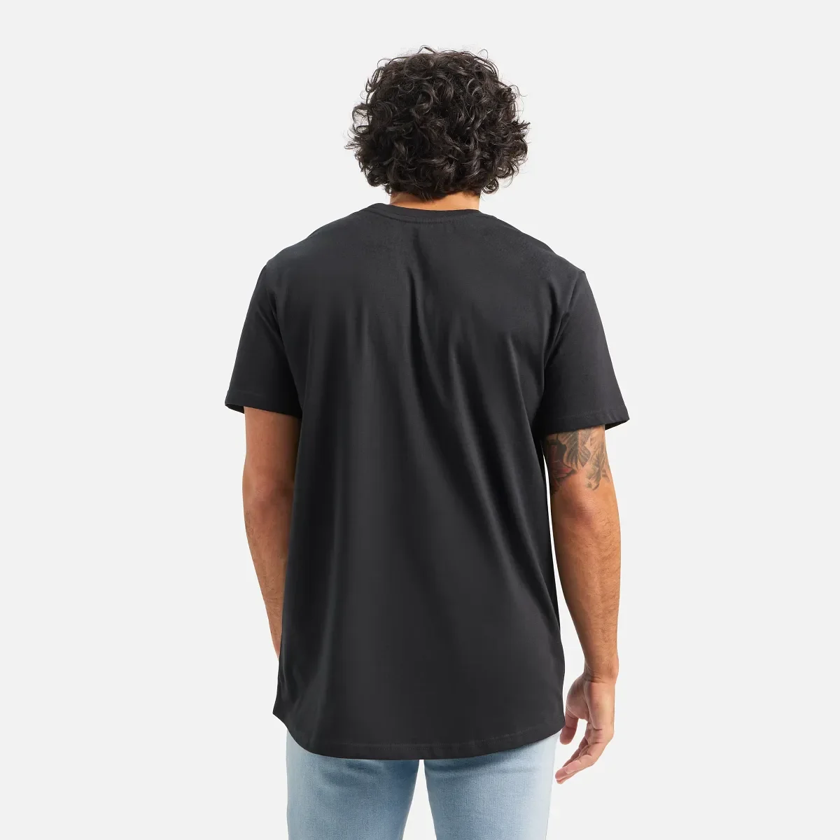 Kurzarm-T-Shirt mit Tasche Herren-Kurzarm-T-Shirt in Schwarz