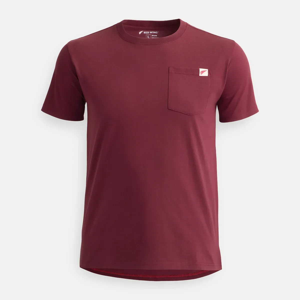 Kurzarm-T-Shirt mit Tasche – Herren-Kurzarmhemd in Burgunderrot