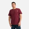 Kurzarm-T-Shirt mit Tasche – Herren-Kurzarmhemd in Burgunderrot
