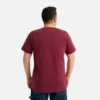 Kurzarm-T-Shirt mit Tasche – Herren-Kurzarmhemd in Burgunderrot