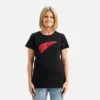 Kurzarm-Wing-T-Shirt – Damen-Kurzarm-T-Shirt in Schwarz
