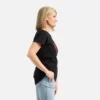Kurzarm-Wing-T-Shirt – Damen-Kurzarm-T-Shirt in Schwarz