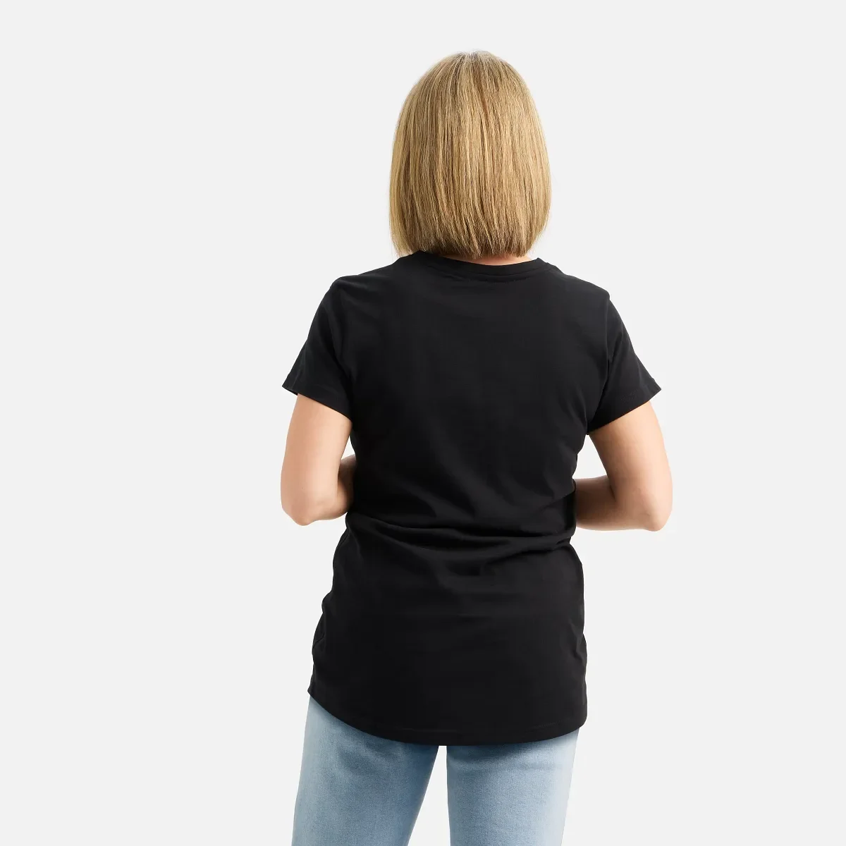 Kurzarm-Wing-T-Shirt – Damen-Kurzarm-T-Shirt in Schwarz
