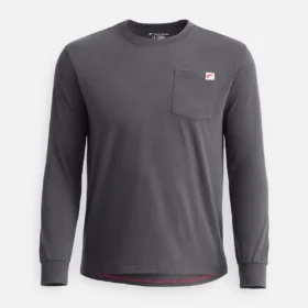 Langarm-T-Shirt mit Tasche und Aufdruck auf dem Ärmel – Herren-Langarm-T-Shirt in Asphalt