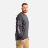Langarm-T-Shirt mit Tasche und Aufdruck auf dem Ärmel – Herren-Langarm-T-Shirt in Asphalt