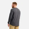Langarm-T-Shirt mit Tasche und Aufdruck auf dem Ärmel – Herren-Langarm-T-Shirt in Asphalt