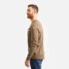 Langarm-T-Shirt mit Tasche und Aufdruck auf dem Ärmel – Herren-Langarm-T-Shirt in Braun