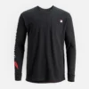 Langarm-T-Shirt mit Tasche und Aufdruck auf dem Ärmel – Herren-Langarm-T-Shirt in Schwarz