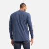 Langarm-T-Shirt mit Tasche und Ärmelprint – Herren-Langarm-T-Shirt in Marineblau