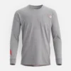 Langarm-T-Shirt mit Tasche und Ärmelprint – Herren-Langarm-T-Shirt in Meliergrau