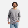 Langarm-T-Shirt mit Tasche und Ärmelprint – Herren-Langarm-T-Shirt in Meliergrau