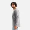 Langarm-T-Shirt mit Tasche und Ärmelprint – Herren-Langarm-T-Shirt in Meliergrau