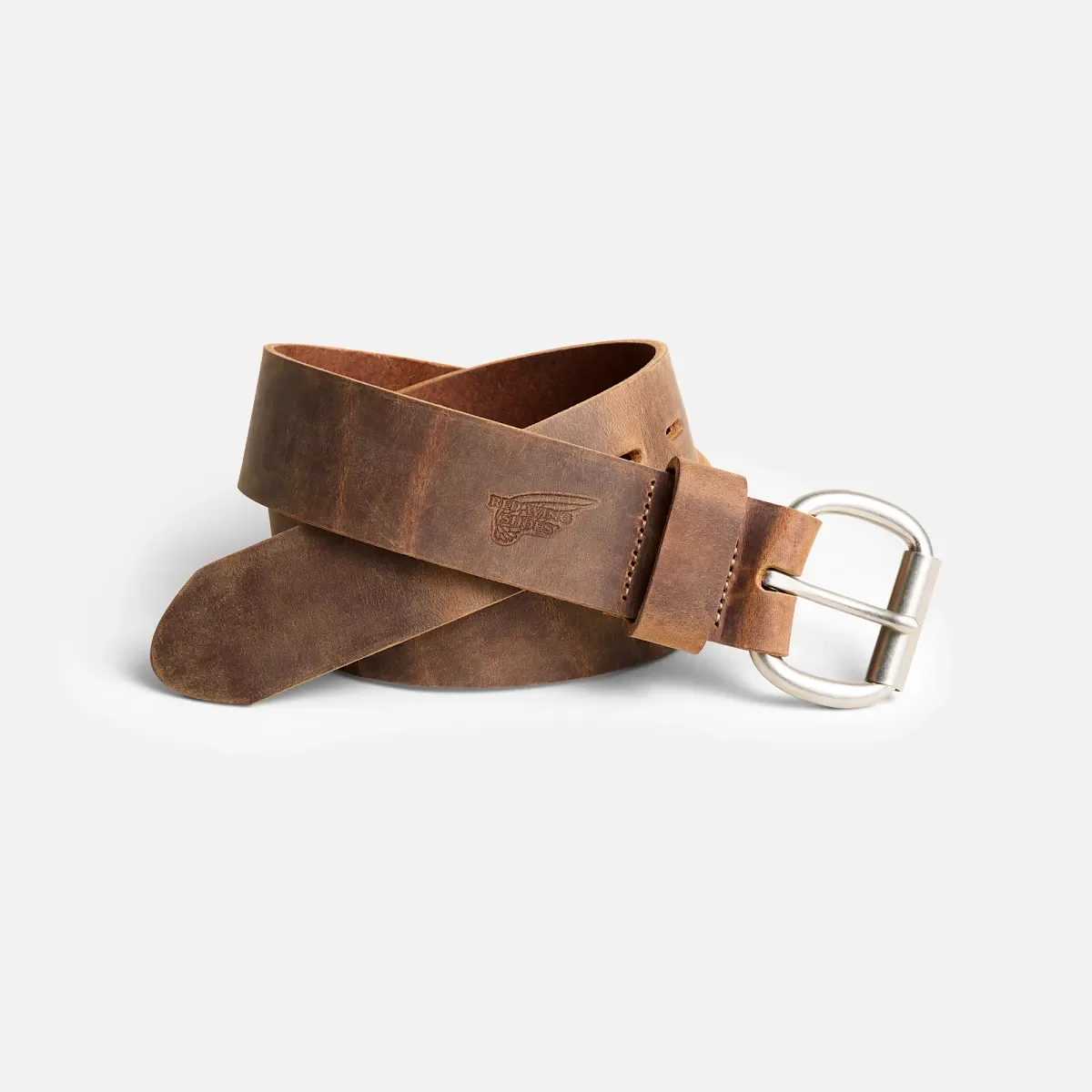 Leder-Gürtel mit Roller Bar – Red Wing-Leder-Gürtel mit Roller Bar in Braun