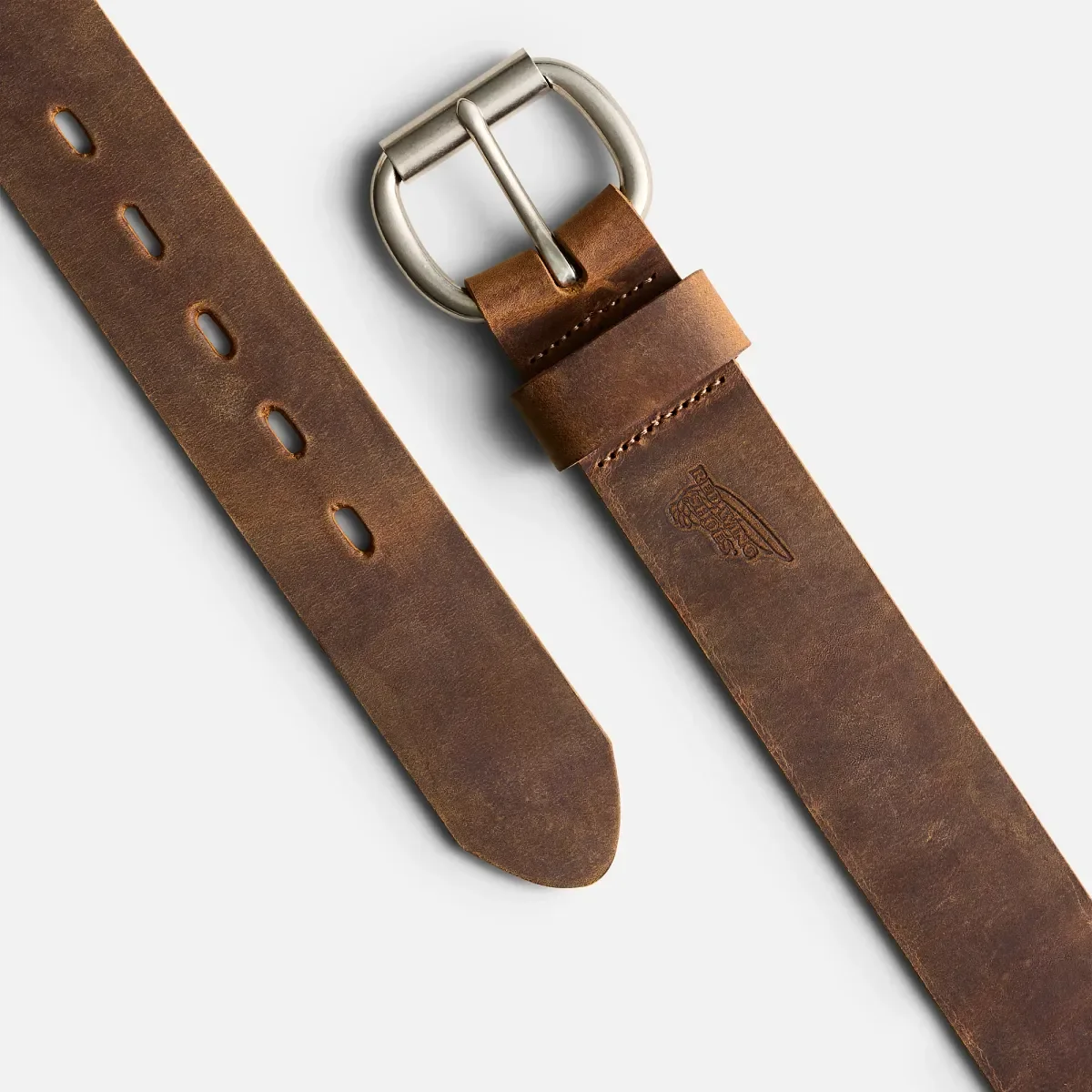 Leder-Gürtel mit Roller Bar – Red Wing-Leder-Gürtel mit Roller Bar in Braun