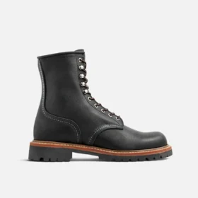 Logger Herrenstiefel „Logger“ aus schwarzem „Oil Slick“-Leder