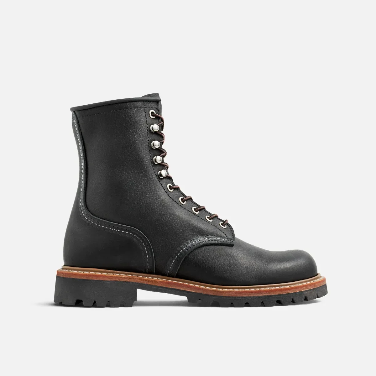 Logger Herrenstiefel „Logger“ aus schwarzem „Oil Slick“-Leder