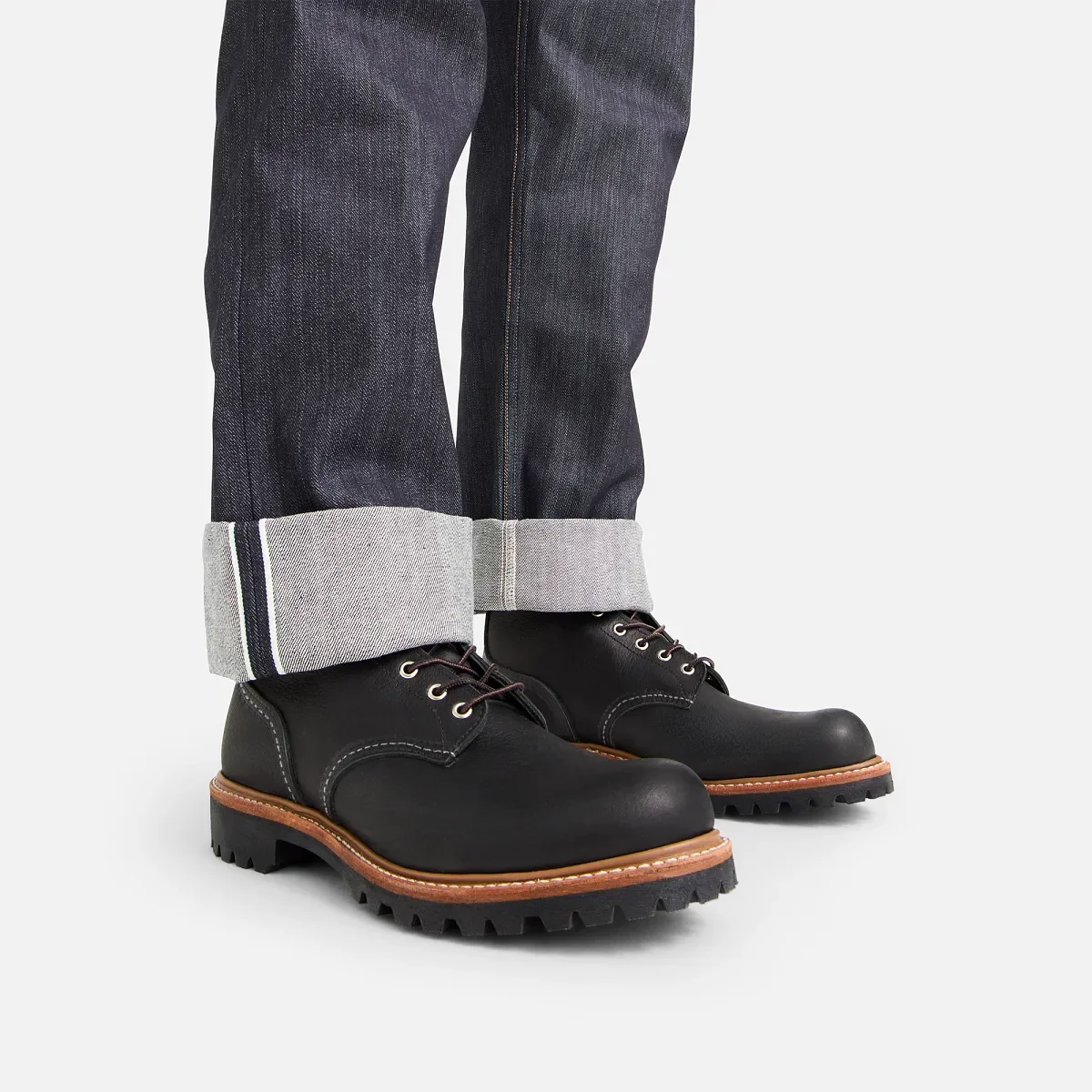 Logger Herrenstiefel „Logger“ aus schwarzem „Oil Slick“-Leder