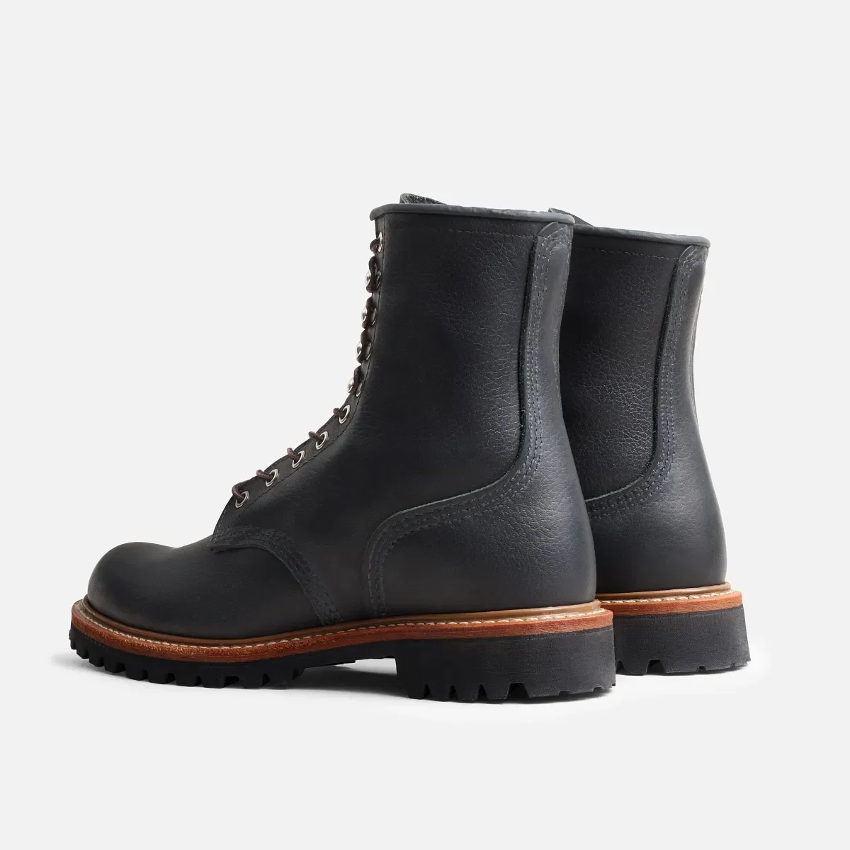 Logger Herrenstiefel „Logger“ aus schwarzem „Oil Slick“-Leder