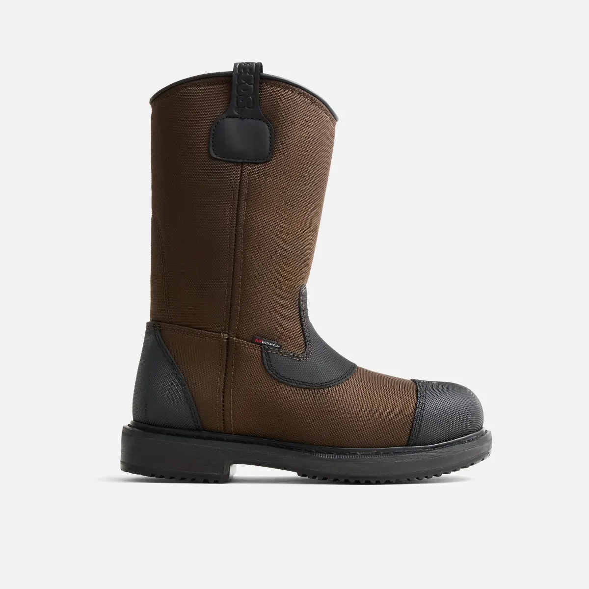 MaxBond Herren-Stiefel, 11 Zoll, Wasserdicht, mit Sicherheitsschuhen, zum Hineinschlüpfen