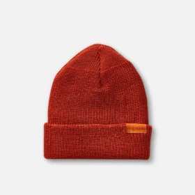 Merinowolle-Strickmütze – Unisex-Mütze aus Merinowolle in Rostrot