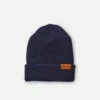 Mütze aus Merinowollstrick – Unisex-Mütze aus Merinowollstrick in Marineblau