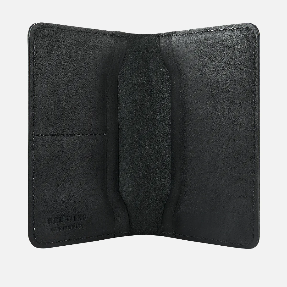 Passport-Geldbörse – Unisex-Geldbörse aus schwarzem Frontier-Leder
