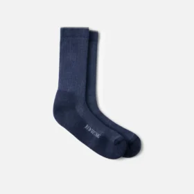 Premium Arbeit – Leichte Unisex-Crew-Socken aus Merinowollmischung in Marineblau