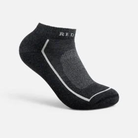 Premium Safety Medium Weight Quarter Crew – Unisex-Socken aus Merinowollmischung in Schwarz