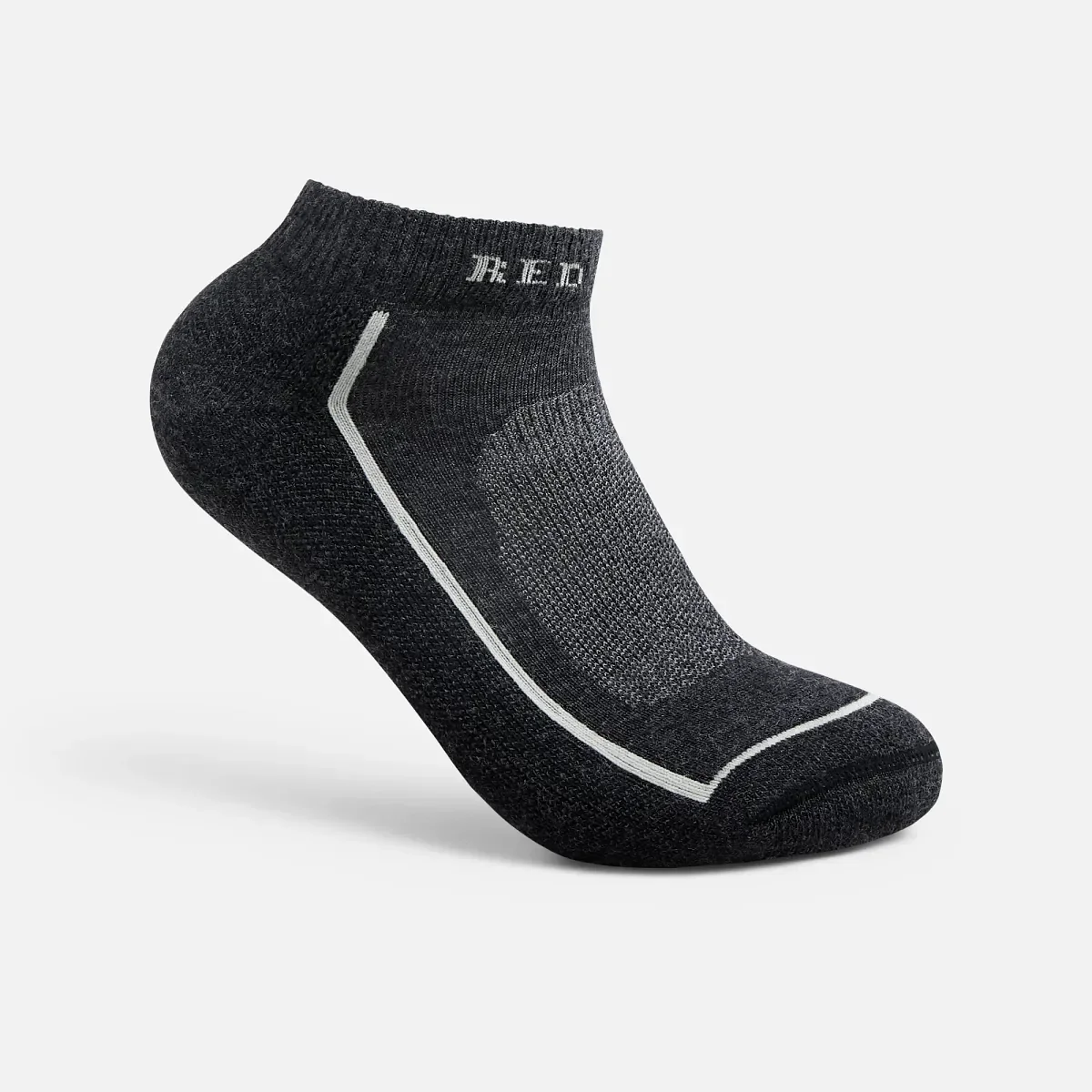 Premium Safety Medium Weight Quarter Crew – Unisex-Socken aus Merinowollmischung in Schwarz